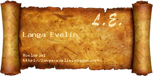 Langa Evelin névjegykártya